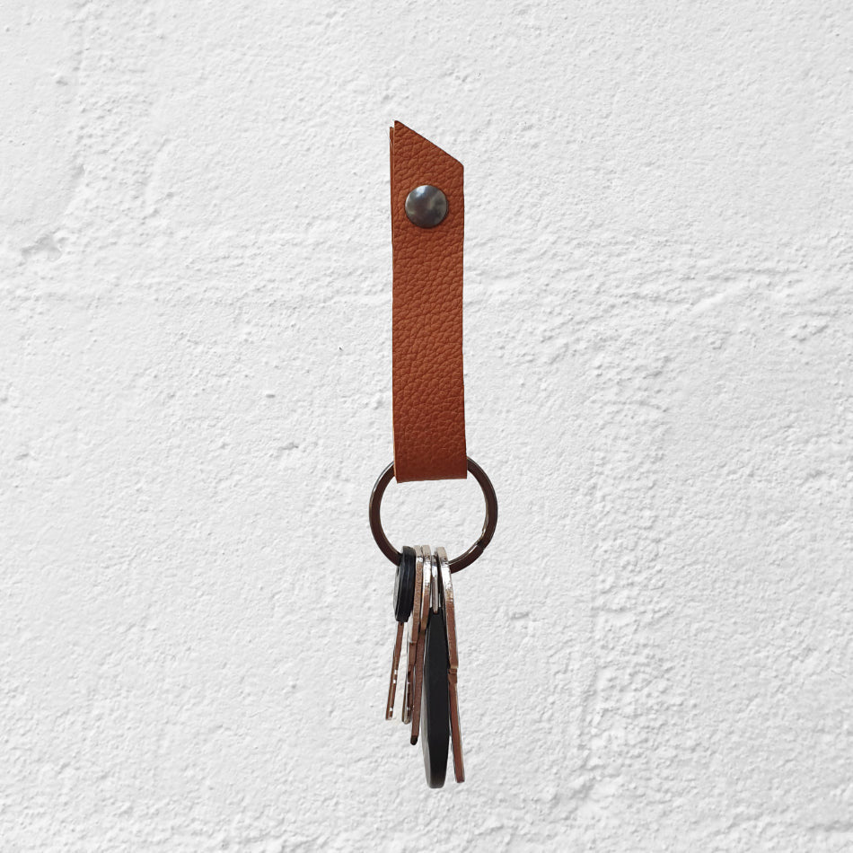 Porte-clés-bouton pression- homme -cuir recyclé – FFIL